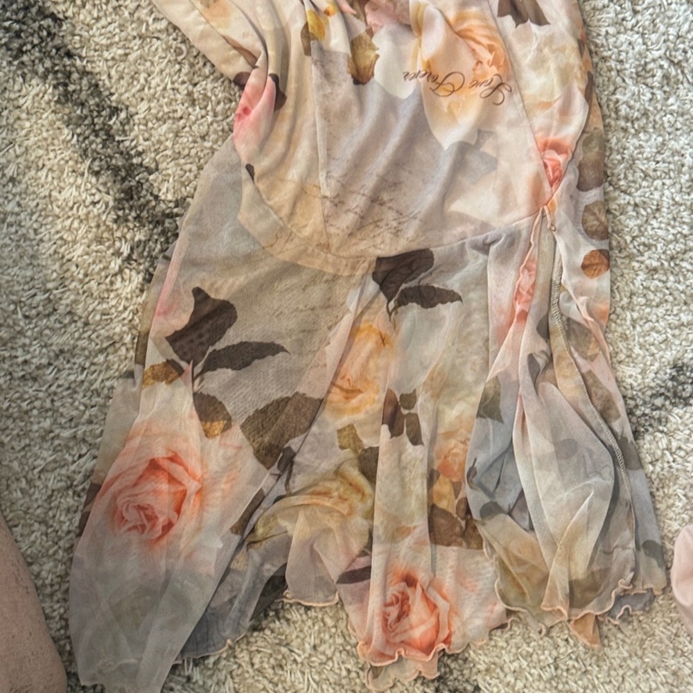 Floral Maxi Dress - Pink and Cream - Picture 5 of 5